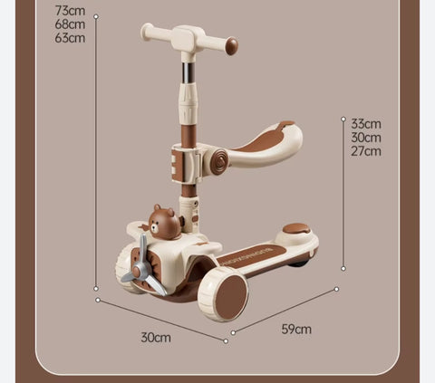 Deciji trotinet 2u1 sa svetlecim tockicima