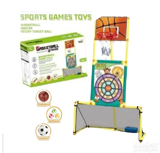 Sportski set košarka fudbal pikado