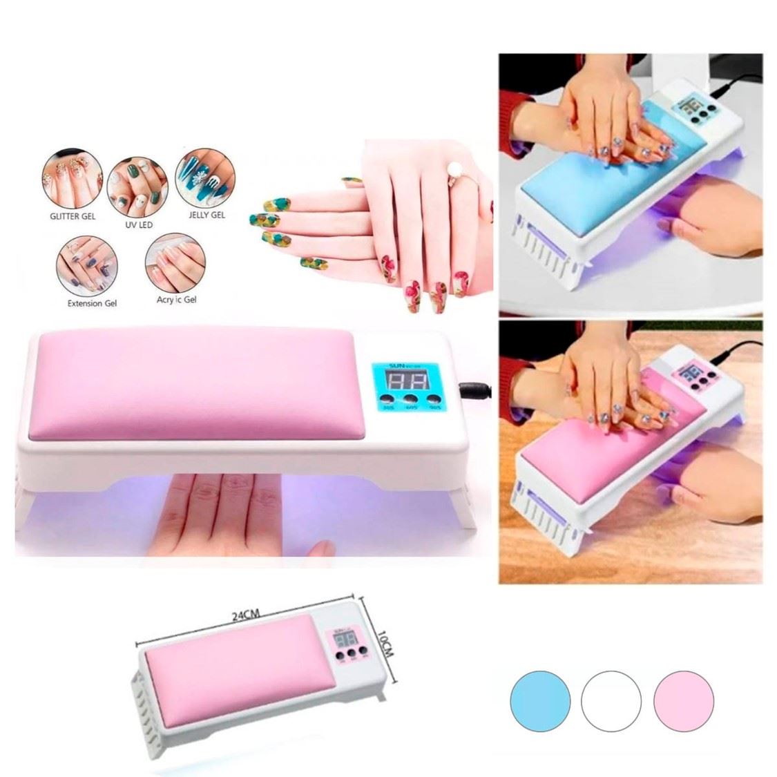 2U1 Sklopiva uv lampa i jastuk za manikir